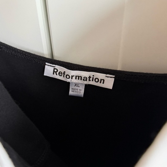 Reformation Nelle Knit Midi Dress - Black/White Contrast - XL - Picture 3 of 7